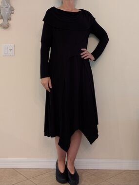 INGRID MUNT comfy black lagenlook dress M